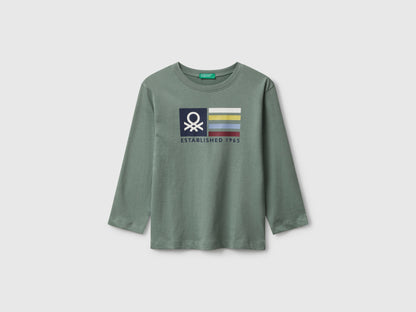 Benetton_Light Green_T-Shirt with Logo Print_3I1XG10JZ_075_01