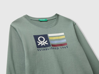 Benetton_Light Green_T-Shirt with Logo Print_3I1XG10JZ_075_03