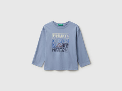 Benetton_Light Blue_T-Shirt with Logo Print_3I1XG10JZ_0W2_01