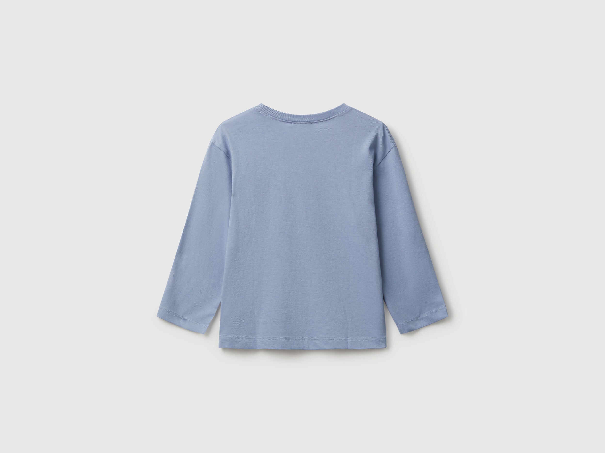 Benetton_Light Blue_T-Shirt with Logo Print_3I1XG10JZ_0W2_02