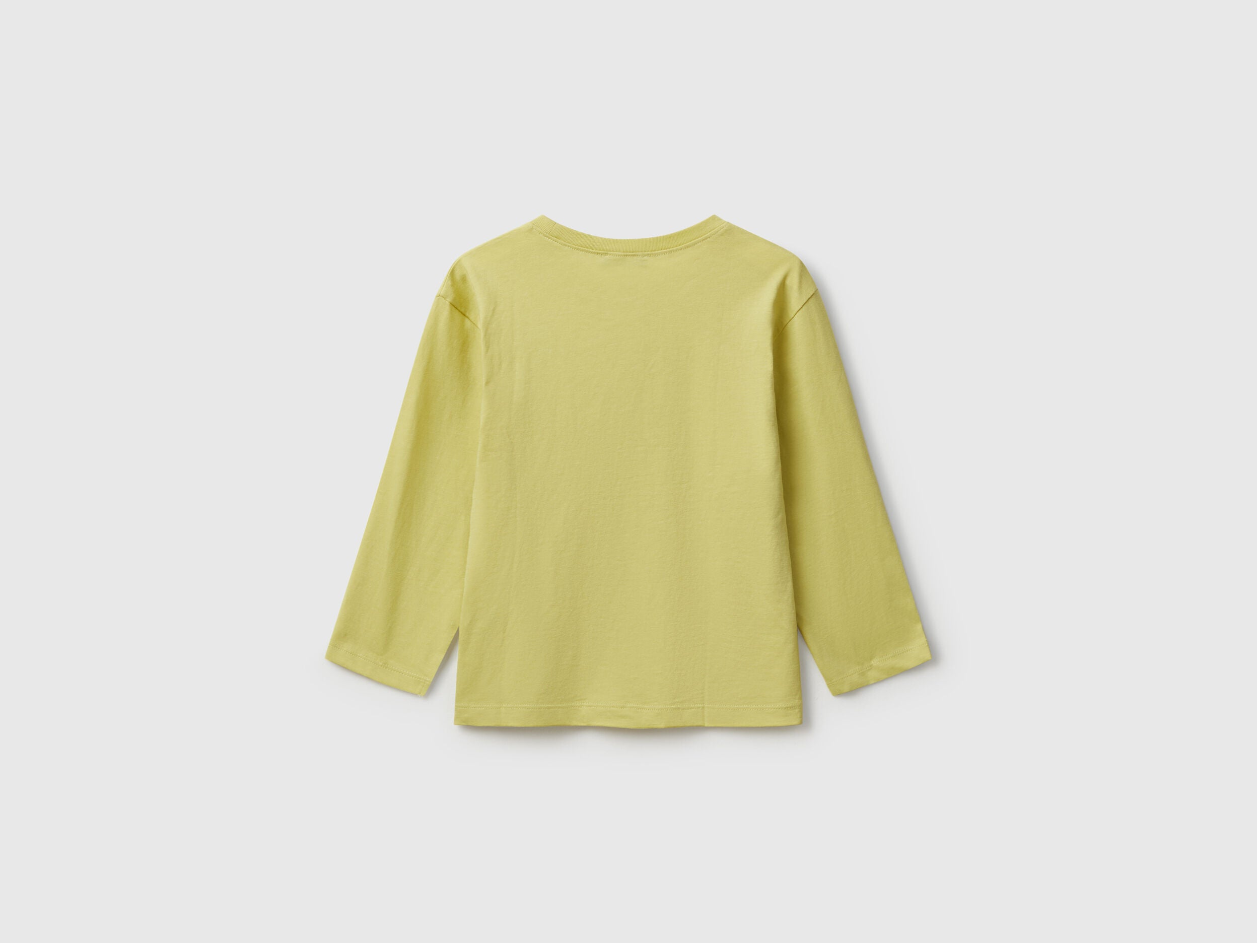 Benetton_Yellow_T-Shirt with Logo Print_3I1XG10JZ_0Y6_02