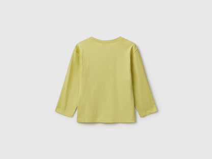 Benetton_Yellow_T-Shirt with Logo Print_3I1XG10JZ_0Y6_02
