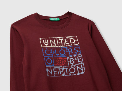 Benetton_Burgundy_T-Shirt with Logo Print_3I1XG10JZ_129_03