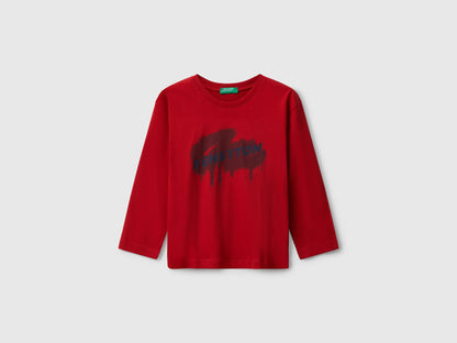 Benetton_Red_T-Shirt with Logo Print_3I1XG10JZ_29M_01