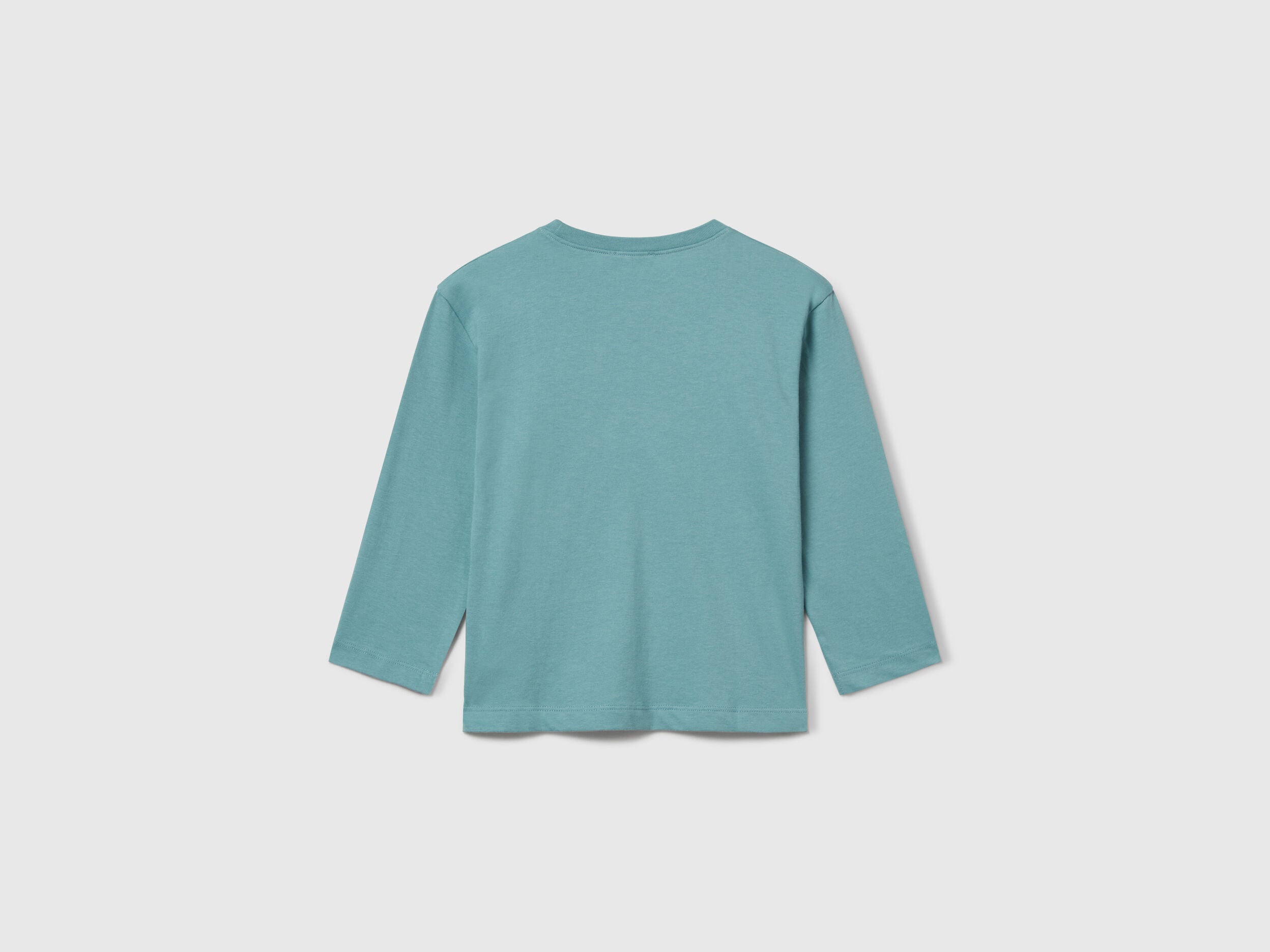 Benetton_Sky Blue_T-Shirt with Logo Print_3I1XG10JZ_33K_02