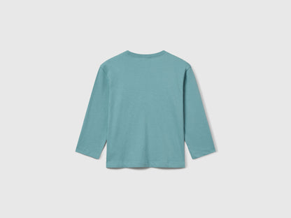 Benetton_Sky Blue_T-Shirt with Logo Print_3I1XG10JZ_33K_02