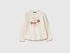 Benetton_Creamy White_T-Shirt with Petal Effect Applique_3I1XG10K8_0R2_01