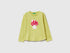 Benetton_Yellow_T-Shirt with Petal Effect Applique_3I1XG10K8_0Y6_01