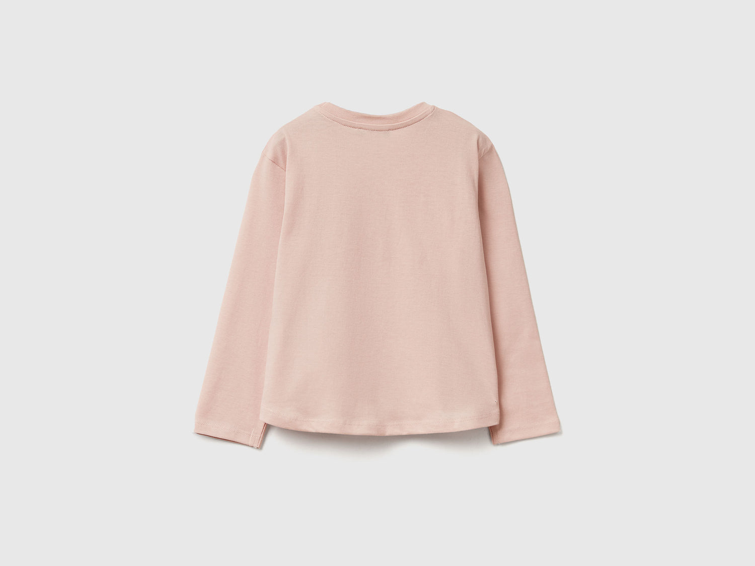 Benetton_Soft Pink_T-Shirt with Petal Effect Applique_3I1XG10K8_12U_02