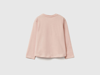 Benetton_Soft Pink_T-Shirt with Petal Effect Applique_3I1XG10K8_12U_02