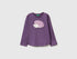 Benetton_Purple_T-Shirt with Petal Effect Applique_3I1XG10K8_1V4_01