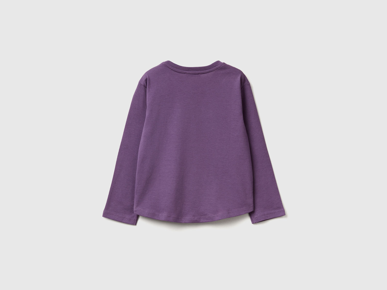 Benetton_Purple_T-Shirt with Petal Effect Applique_3I1XG10K8_1V4_02