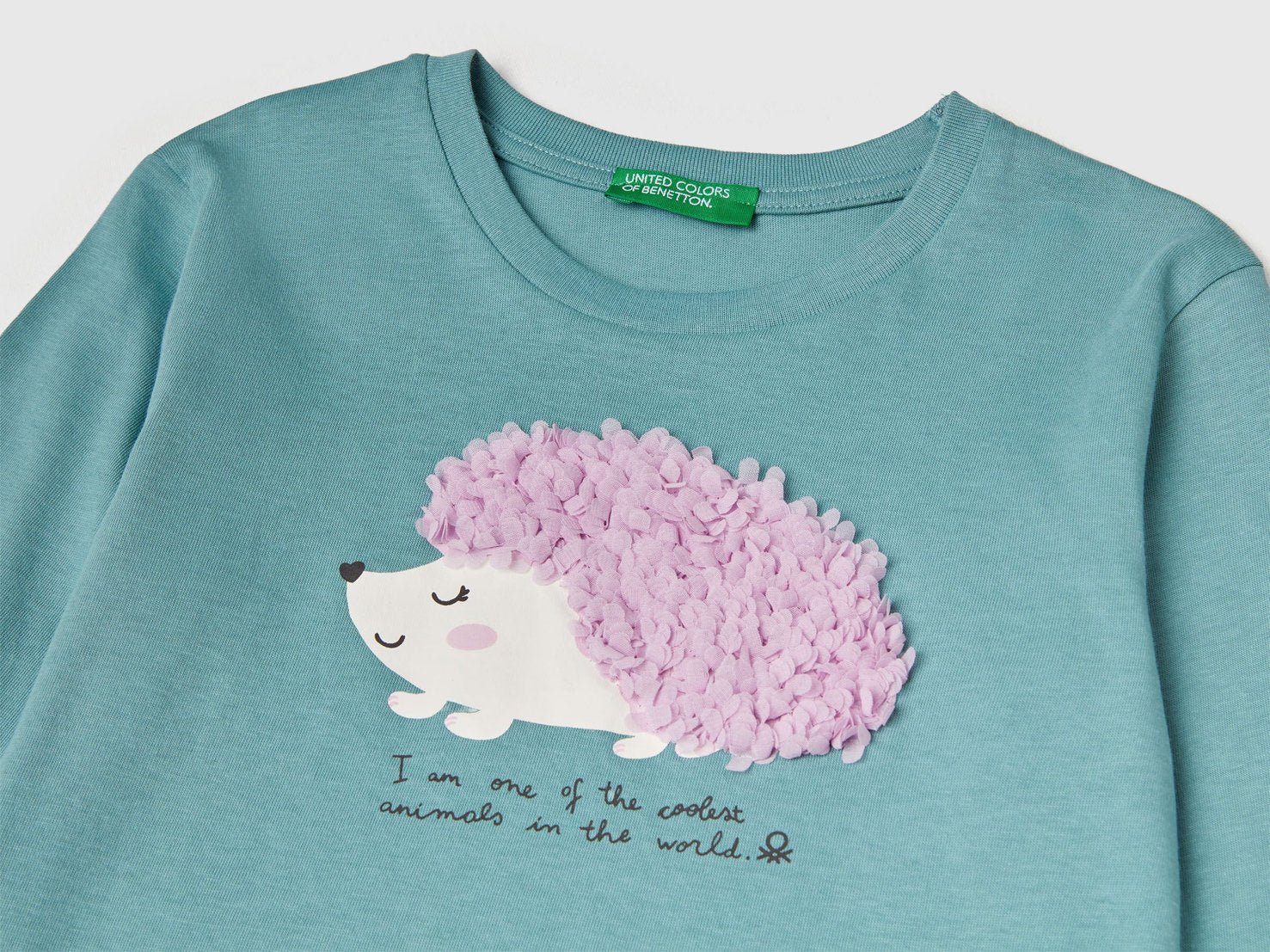 Benetton_Sky Blue_T-Shirt with Petal Effect Applique_3I1XG10K8_33K_03