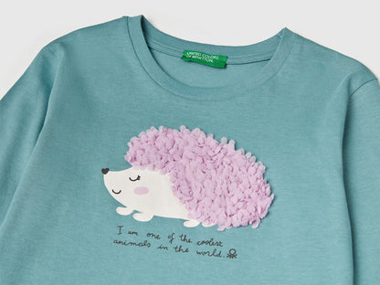 Benetton_Sky Blue_T-Shirt with Petal Effect Applique_3I1XG10K8_33K_03