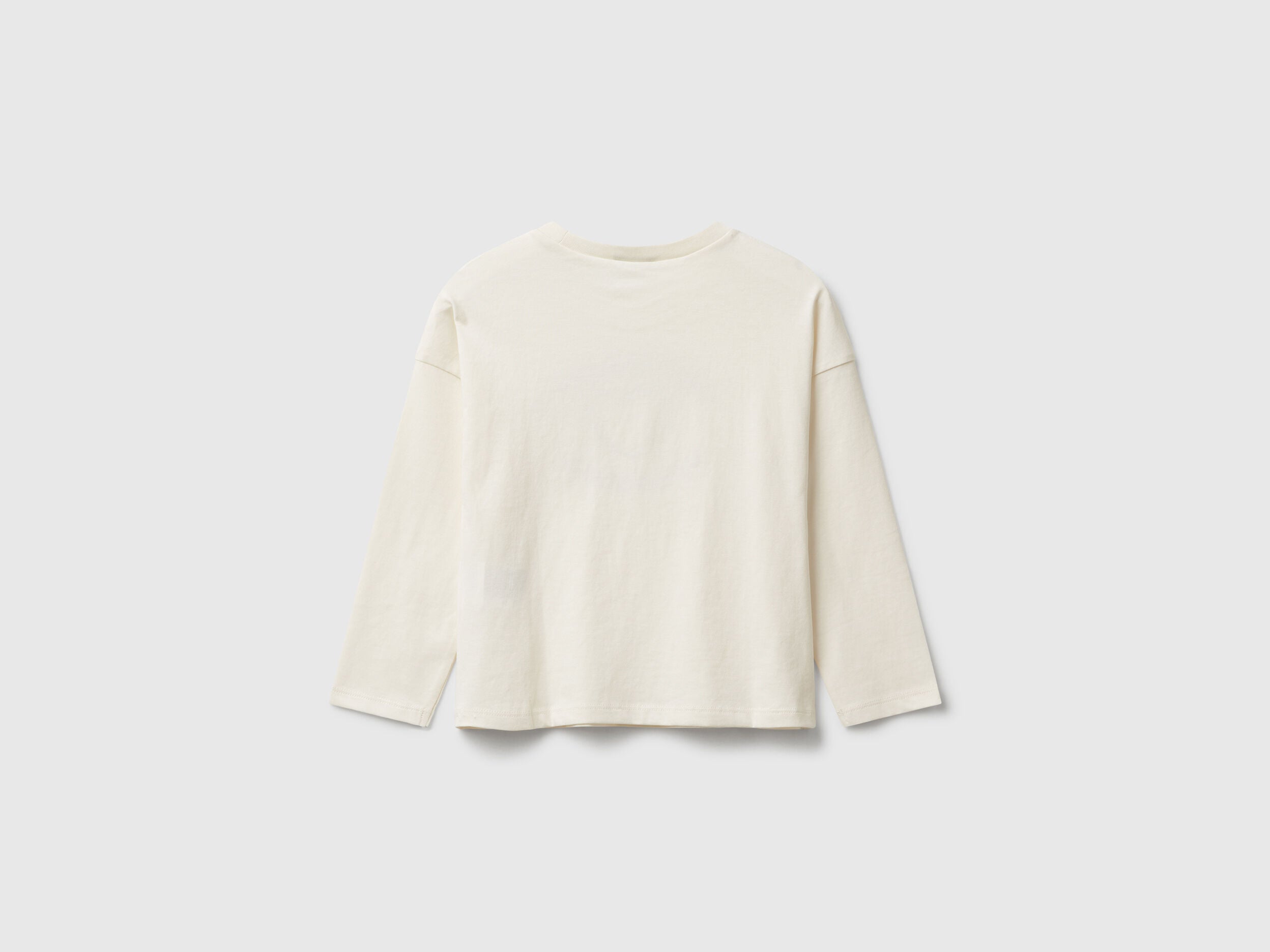 Benetton_Creamy White_T-Shirt with Applique_3I1XG10KL_0R2_02