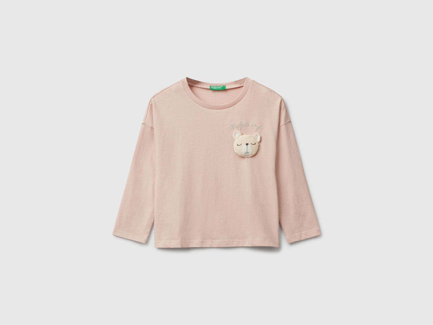 Benetton_Soft Pink_T-Shirt with Applique_3I1XG10KL_12U_01