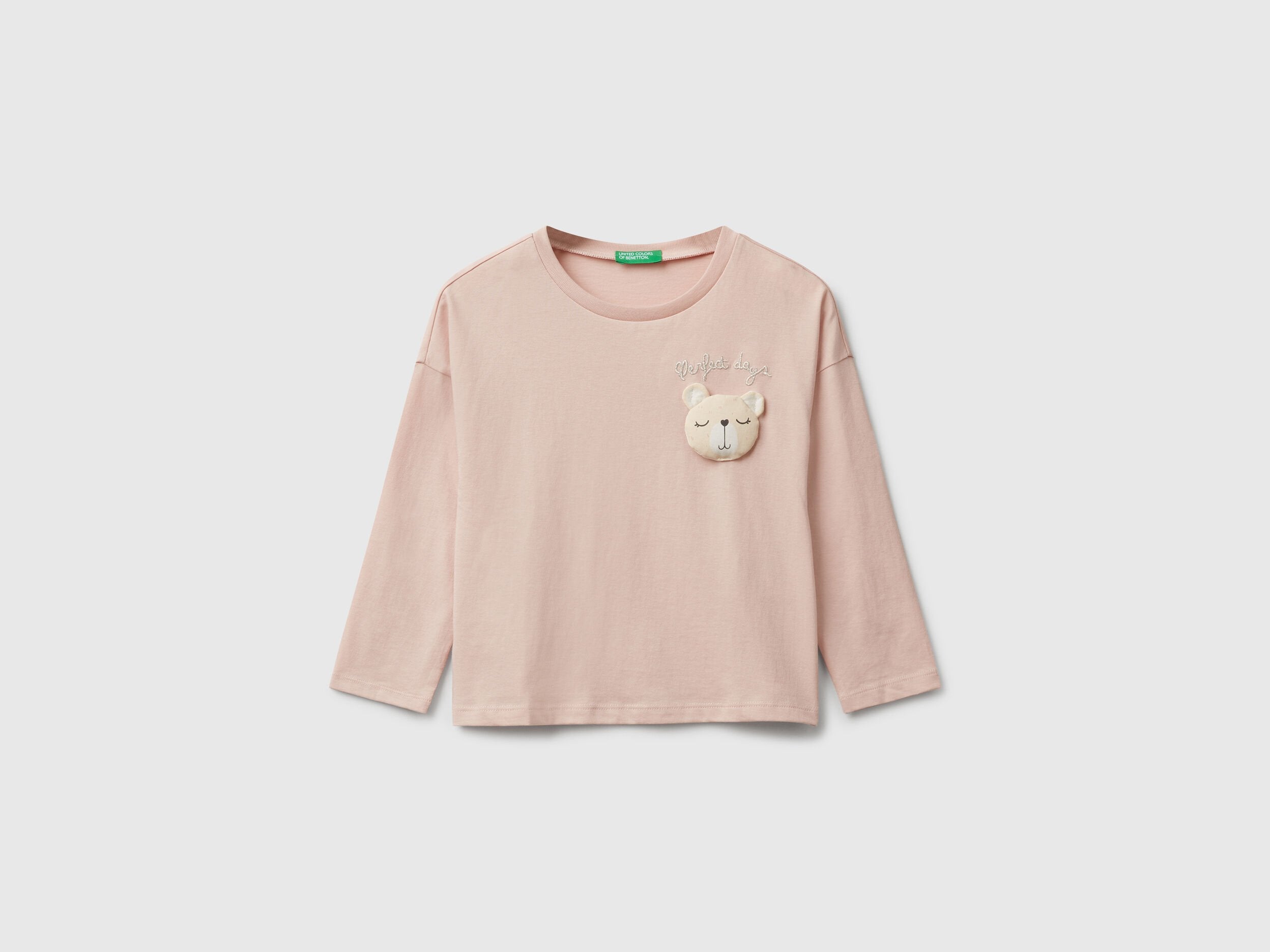 Benetton_Soft Pink_T-Shirt with Applique_3I1XG10KL_12U_01