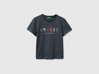Benetton Dark Gray Boys T-Shirt with Logo SKU: 3I1XG10LK_10N Image 01