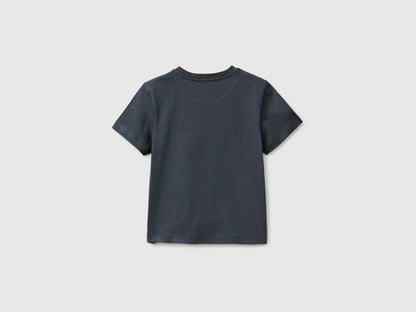 Benetton Dark Gray Boys T-Shirt with Logo SKU: 3I1XG10LK_10N Image 02