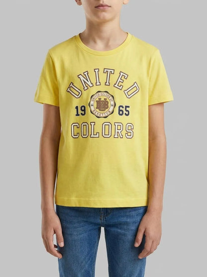 Benetton Yellow Boys T-Shirt with Logo SKU: 3I1XG10LK_1C7 Image 00