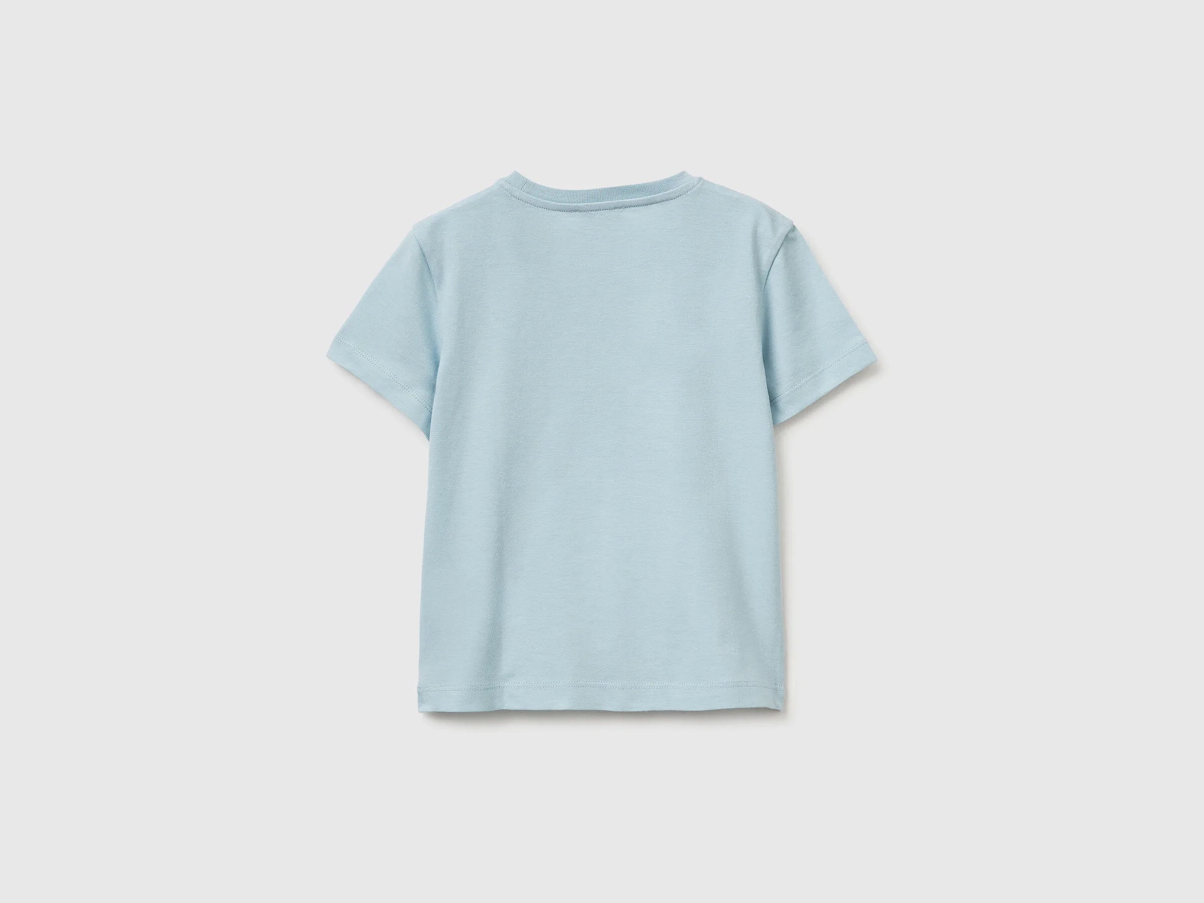 Benetton Sky Blue Boys T-Shirt with Logo SKU: 3I1XG10LK_33W Image 02