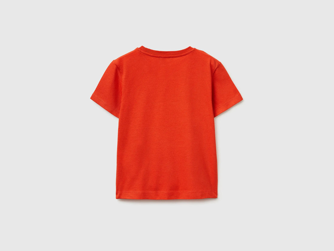 Benetton Red Boys T-Shirt with Logo SKU: 3I1XG10LK_34Y Image 02