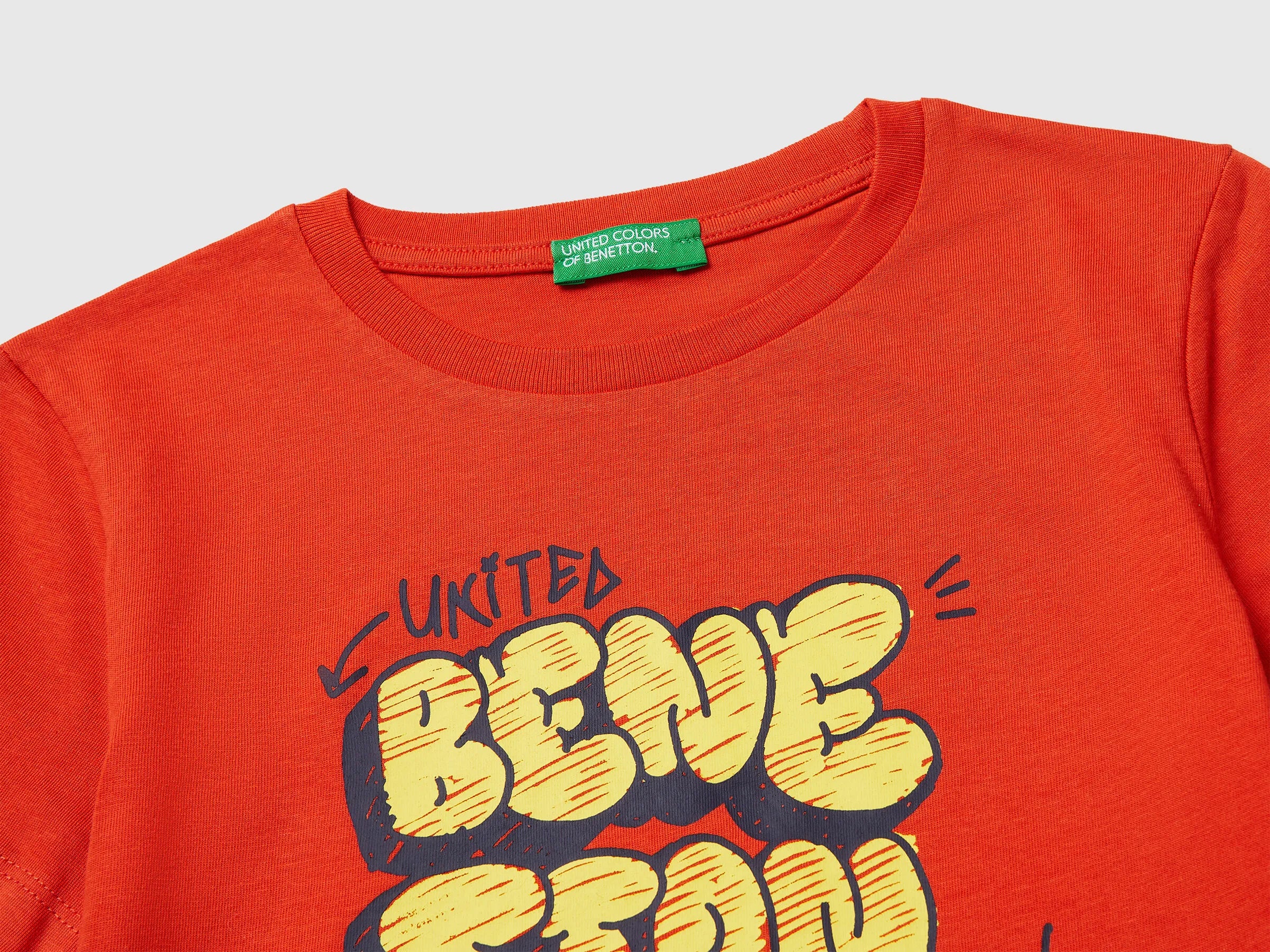 Benetton Red Boys T-Shirt with Logo SKU: 3I1XG10LK_34Y Image 03