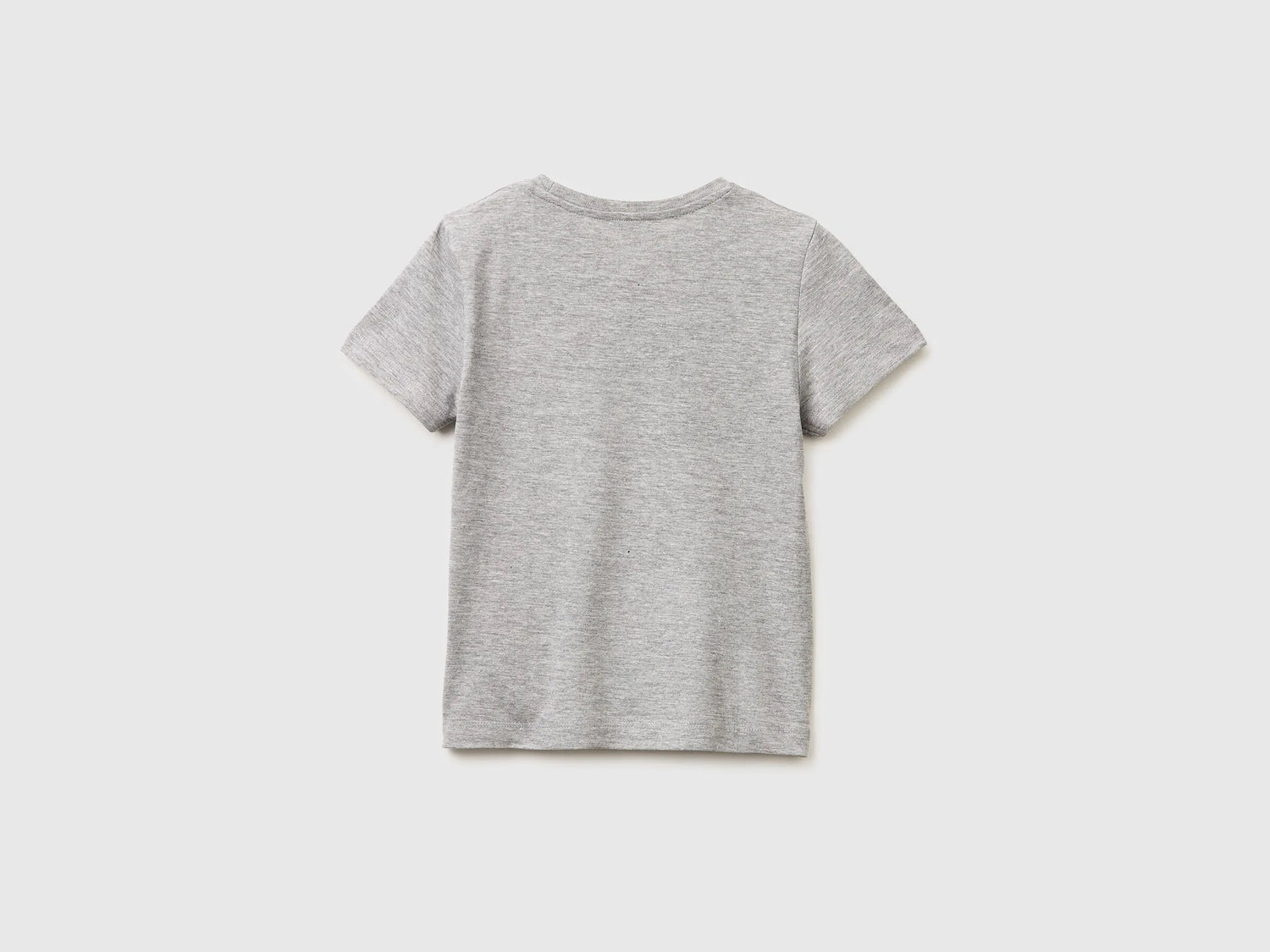 Benetton Light Gray Boys T-Shirt with Logo SKU: 3I1XG10LK_501 Image 02