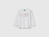 Benetton White Boys T-Shirt in Organic Cotton with Logo Print SKU: 3I1XG10LM_101 Image 01