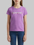 Benetton Purple Girls T-Shirt with Glitter Print SKU: 3I1XG10LU_03L Image 00