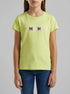 Benetton Yellow Girls T-Shirt with Glitter Print SKU: 3I1XG10LU_0M4 Image 00