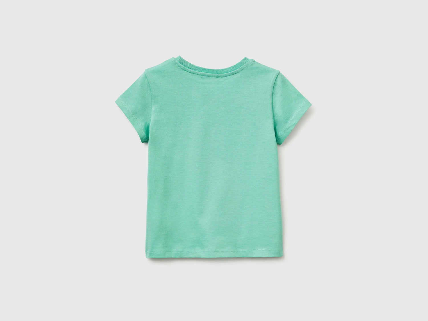 Benetton Aqua Girls T-Shirt with Glitter Print SKU: 3I1XG10LU_13D Image 02