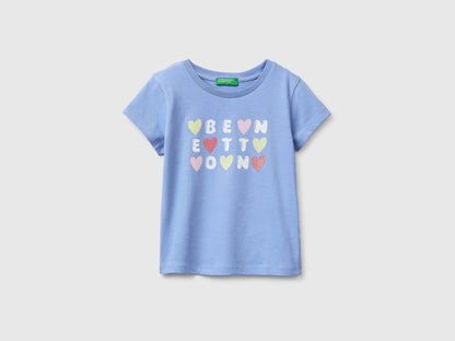 Benetton Lavender Girls T-Shirt with Glitter Print SKU: 3I1XG10LU_13E Image 01