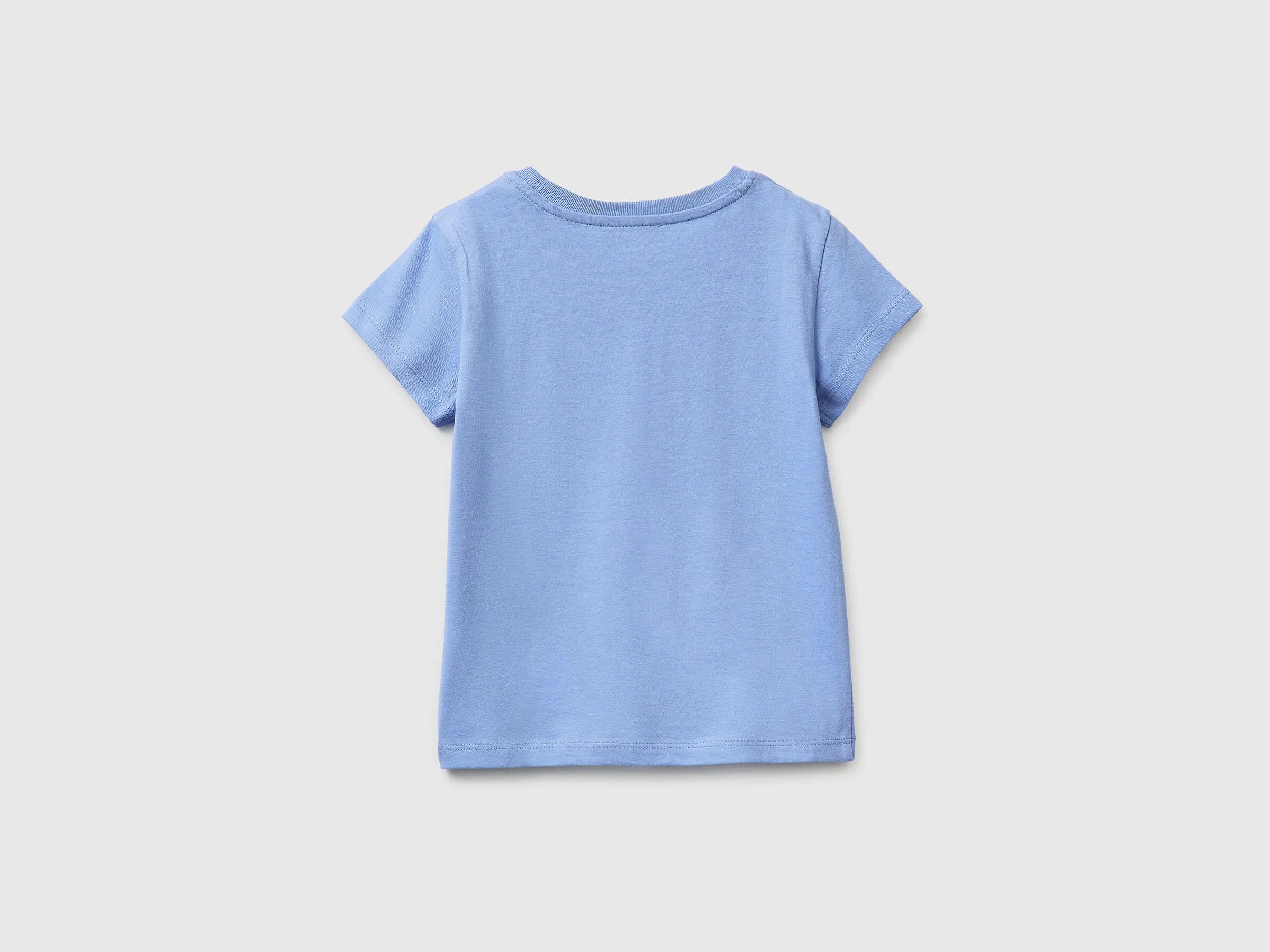 Benetton Lavender Girls T-Shirt with Glitter Print SKU: 3I1XG10LU_13E Image 02