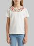Benetton Creamy White Girls T-Shirt with Ruffles on The Collar SKU: 3I1XG10M4_074 Image 00