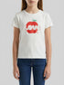 Benetton Creamy White Girls T-Shirt with Print and Embroidery SKU: 3I1XG10M7_074 Image 00