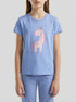 Benetton Lavender Girls T-Shirt with Print and Glitter SKU: 3I1XG10M8_13E Image 00