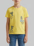 Benetton Yellow Boys Crew Neck T-Shirt with Print SKU: 3I1XG10MA_1C7 Image 00