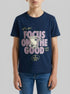 Benetton Dark Blue Boys Crew Neck T-Shirt with Print SKU: 3I1XG10MA_37T Image 00