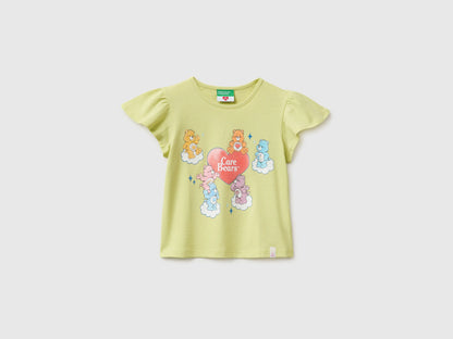 Benetton Lime Girls Care Bears T-Shirt with Glitter SKU: 3I1XG10MC_0M4 Image 01
