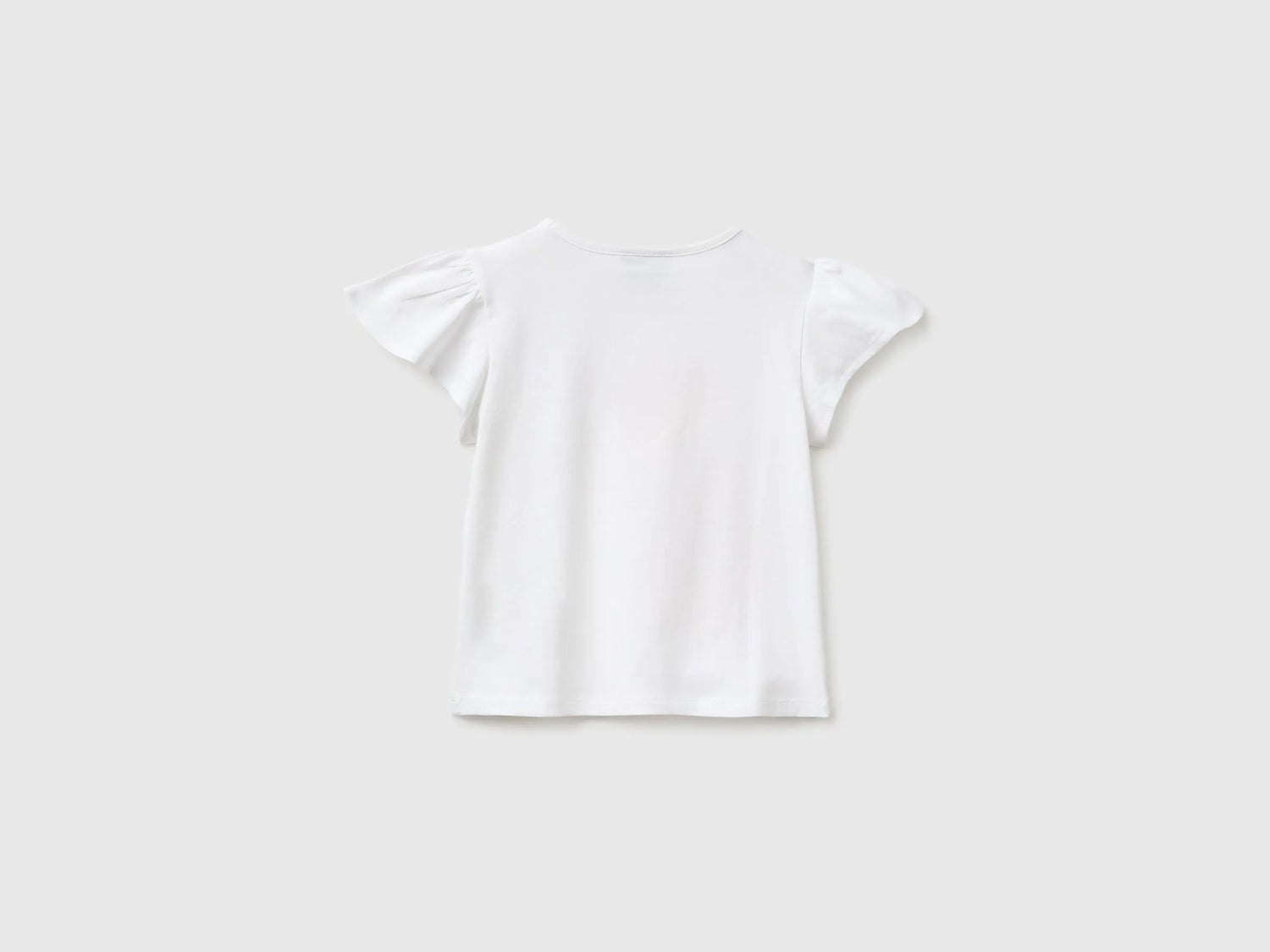 Benetton White Girls Care Bears T-Shirt with Glitter SKU: 3I1XG10MC_101 Image 02