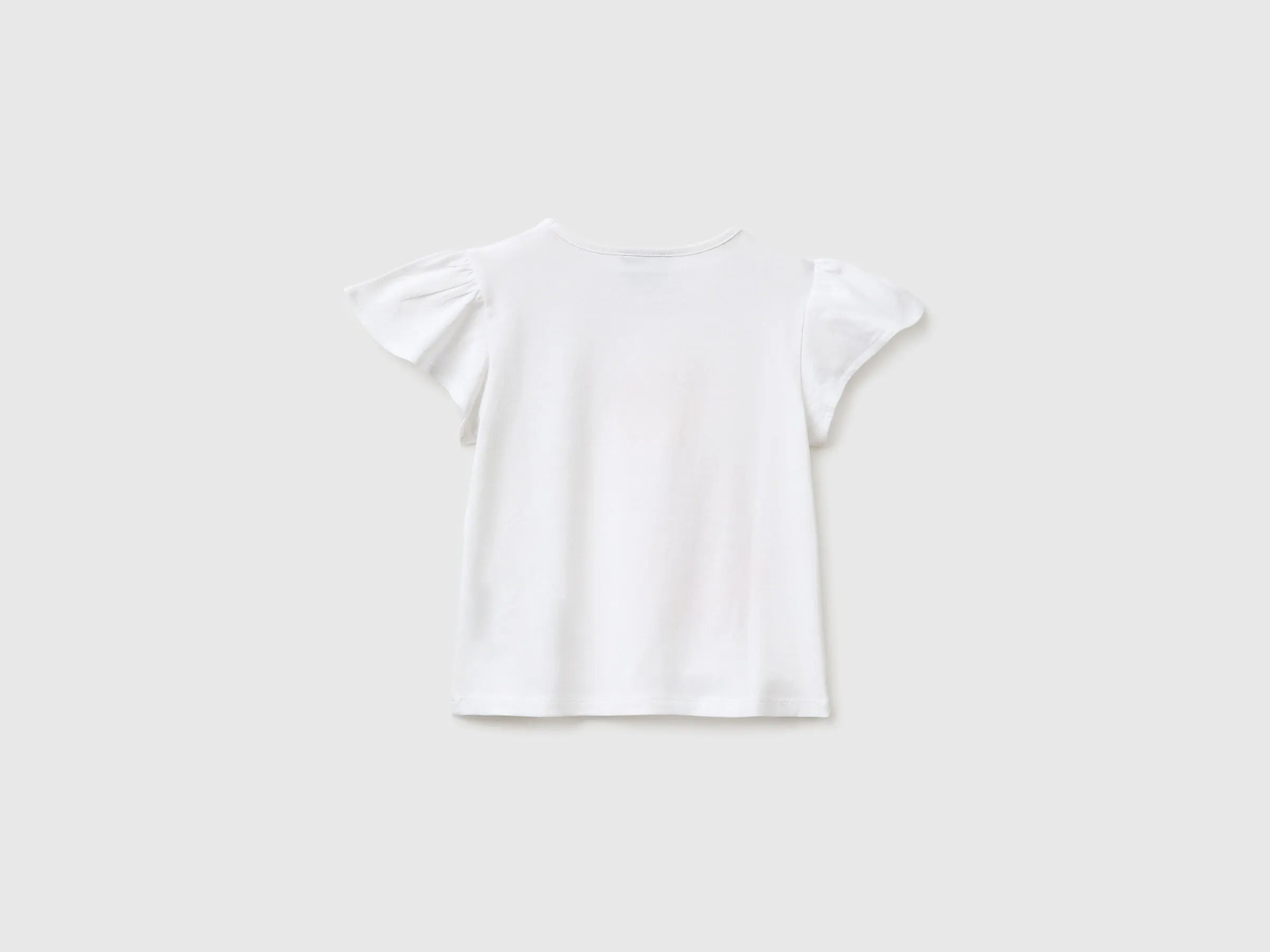 Benetton White Girls Care Bears T-Shirt with Glitter SKU: 3I1XG10MC_101 Image 02