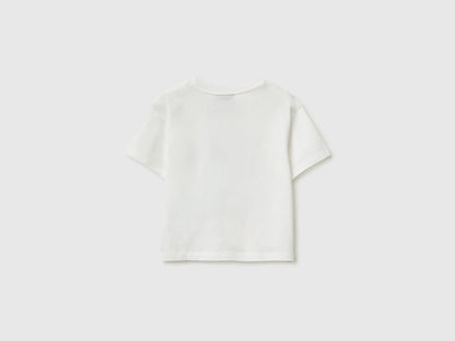 Benetton Creamy White Girls T-Shirt with ©Disney Lilo &amp; Stitch Print SKU: 3I1XG10MO_074 Image 02