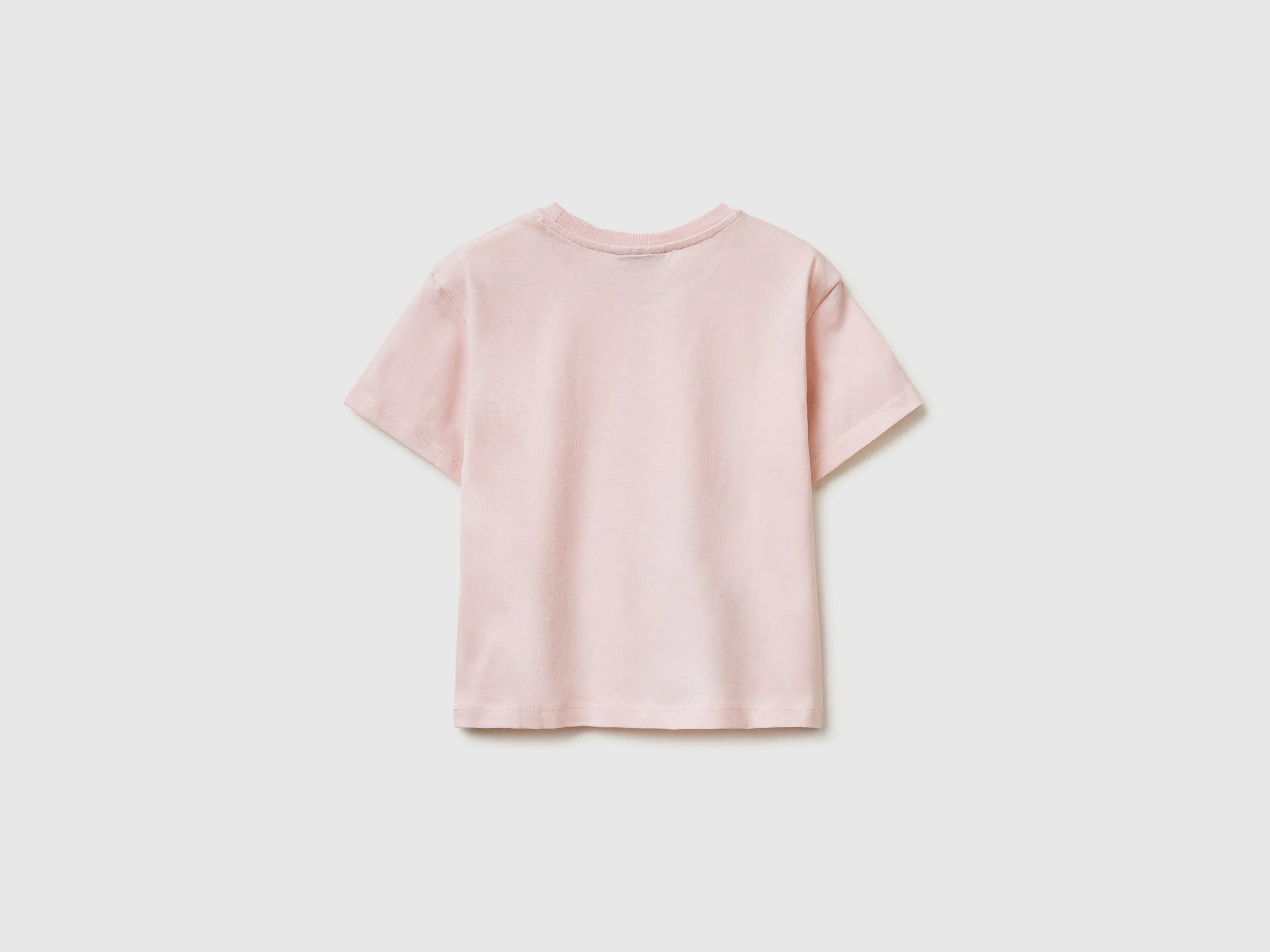 Benetton Pink Girls T-Shirt with ©Disney Lilo &amp; Stitch Print SKU: 3I1XG10MO_25F Image 02