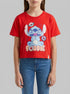 Benetton Red Girls T-Shirt with ©Disney Lilo & Stitch Print SKU: 3I1XG10MO_30A Image 00