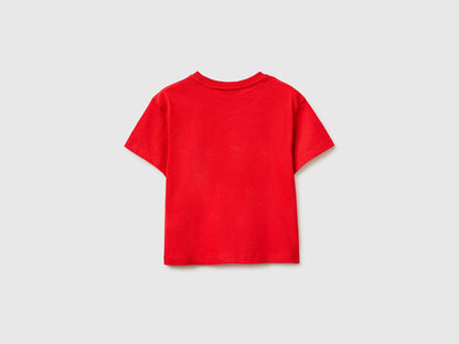 Benetton Red Girls T-Shirt with ©Disney Lilo &amp; Stitch Print SKU: 3I1XG10MO_30A Image 02
