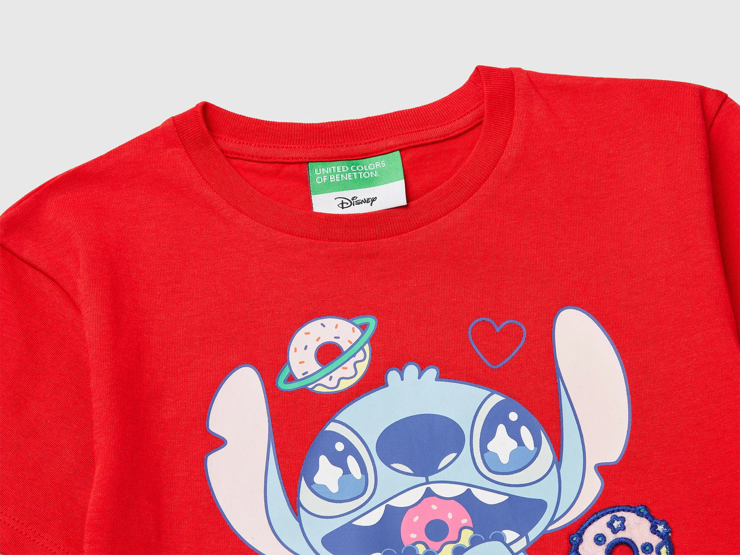 Benetton Red Girls T-Shirt with ©Disney Lilo &amp; Stitch Print SKU: 3I1XG10MO_30A Image 03