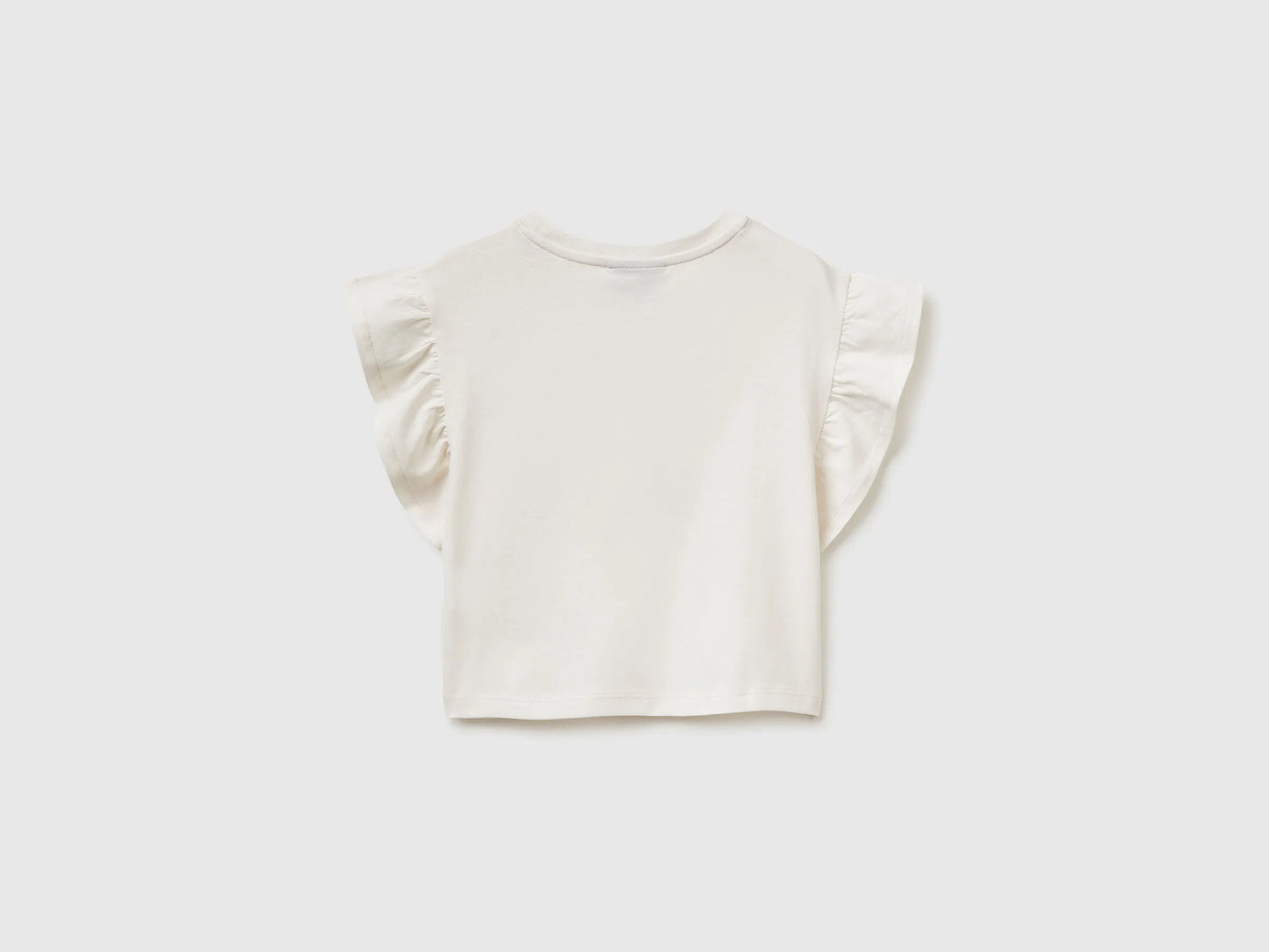 Benetton Creamy White Girls Hello Kitty T-Shirt with Glitter SKU: 3I1XG10MW_00E Image 02