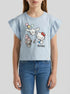 Benetton Light Blue Girls Hello Kitty T-Shirt with Glitter SKU: 3I1XG10MW_12C Image 00