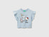 Benetton Light Blue Girls Hello Kitty T-Shirt with Glitter SKU: 3I1XG10MW_12C Image 01